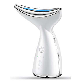 Face And Neck Tightening Device, Firm And Tightens Sagging Skin Face Neck Massager, Beauty Facial Massager For Women And Men - White (Option: WHITE)