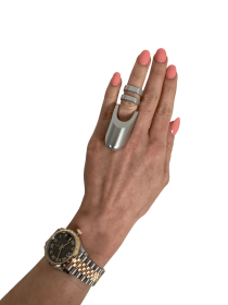 Clio - The Radiant Wearable Vibrating Ring;  Sexual Jewelry (Color: matte silver, size: 5.5)